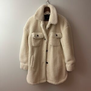 Lucky Brand Women's Cream Sherpa Coat Size M